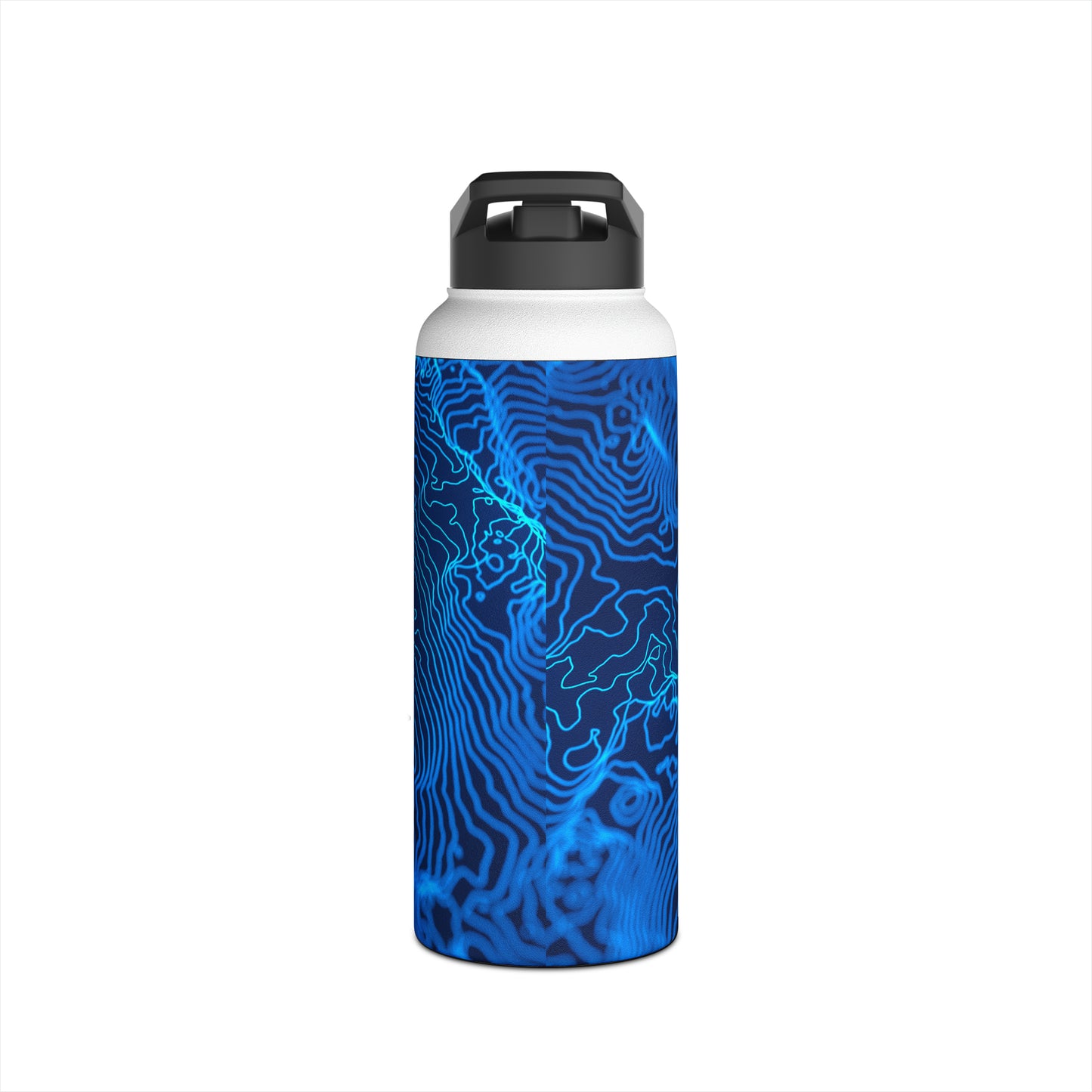 32 oz. Stainless Steel Water Bottle - Blue Topographic