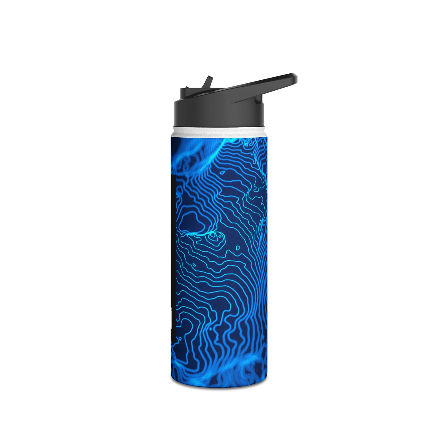 18 oz. Stainless Steel Water Bottle - Blue Topographic