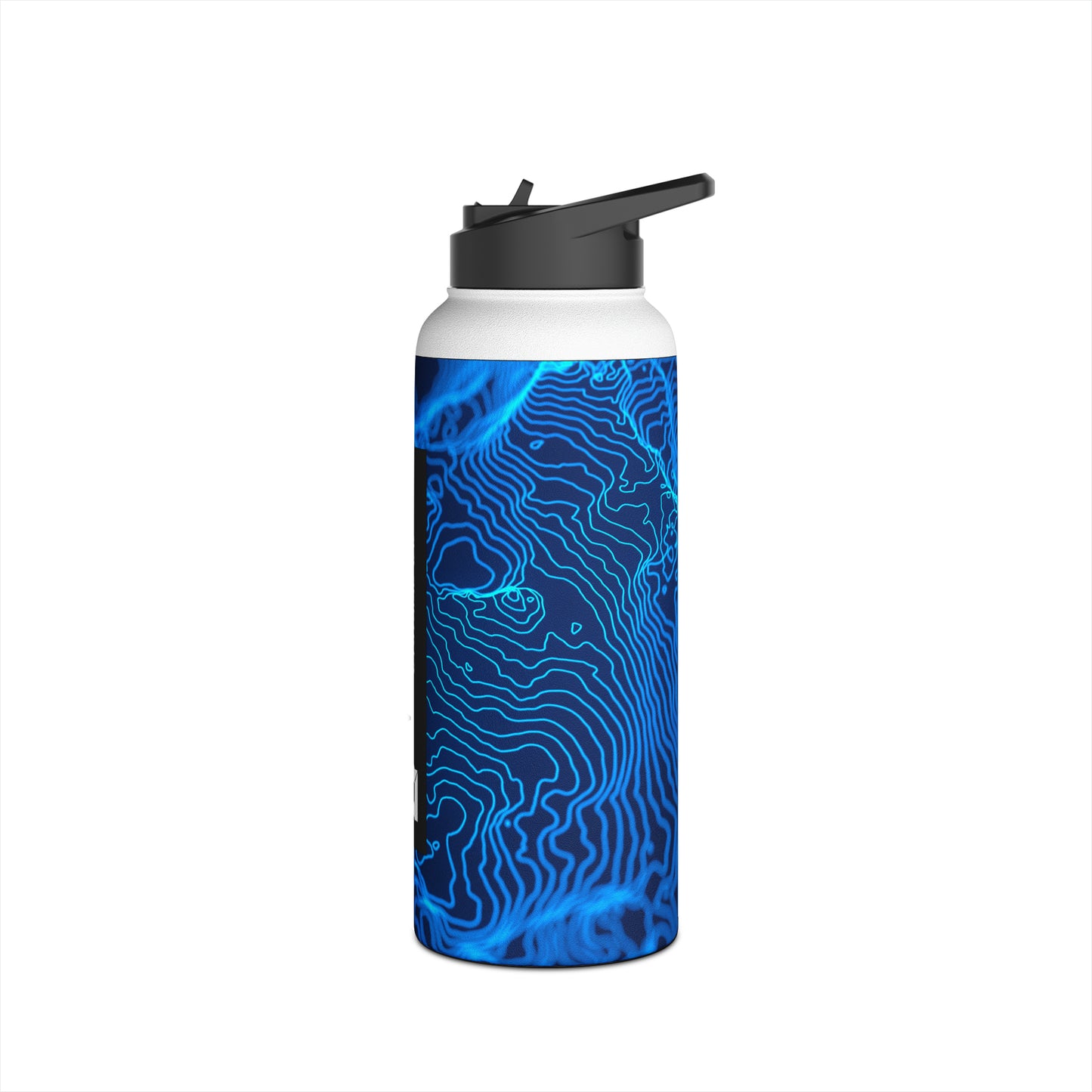 32 oz. Stainless Steel Water Bottle - Blue Topographic